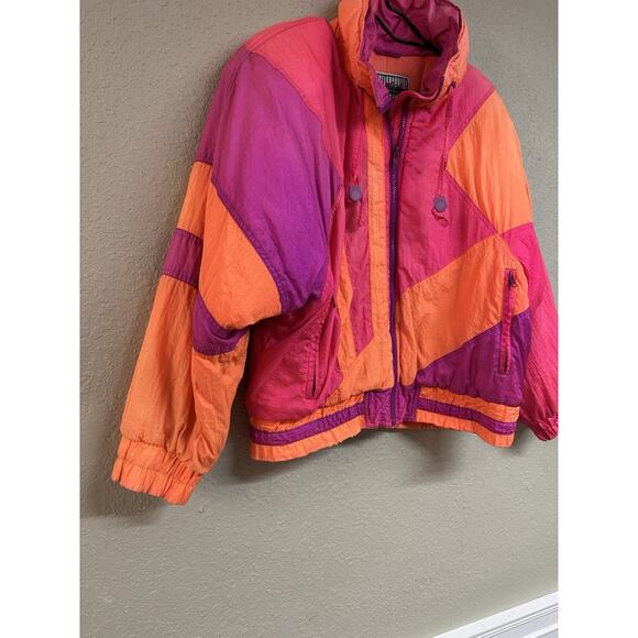 Vintage East West Ski Jacket Medium Panda Group Bright Neon Color Block Snow - Picture 3 of 14